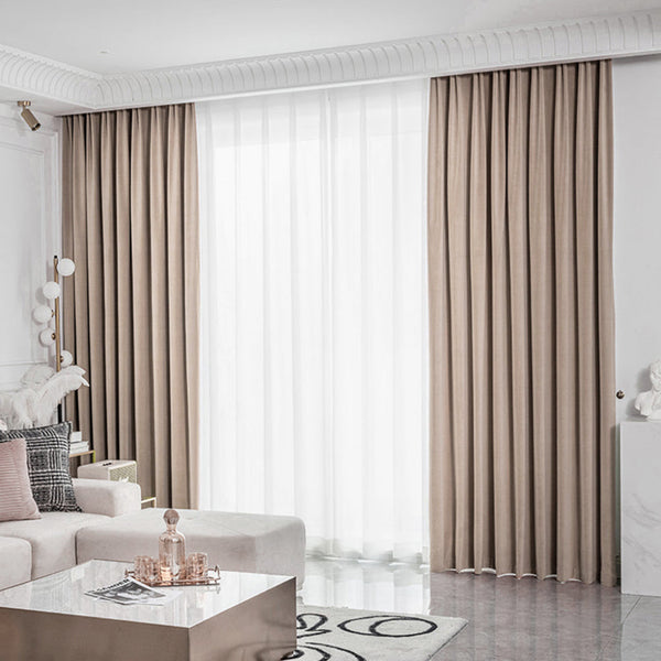 Draperie de Catifea Semi-opaca 70% Cappuccino - cu Rejansa (1 Buc)