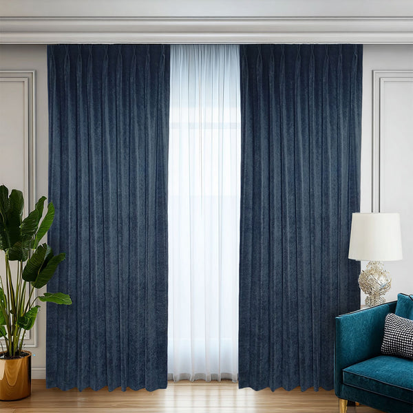 Lux de înaltă calitate draperie Blackout 100% navy gri - Rejansa 10cm (1 Bucata)