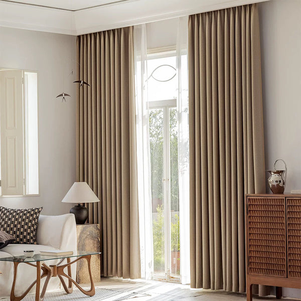 Draperie Nara Textura In 95% Blackout Bej- cu Rejansa (1 Buc)