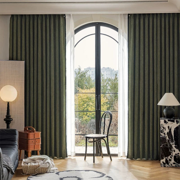 Draperie Premium Sakura Texturata 95% Blackout Verde - cu Rejansa 10cm (1 Buc)