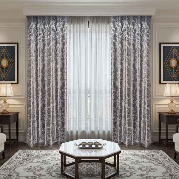 Draperie Marble Satinata Doua Fete 80% Blackout Gri - cu rejansa 10cm(1buc)