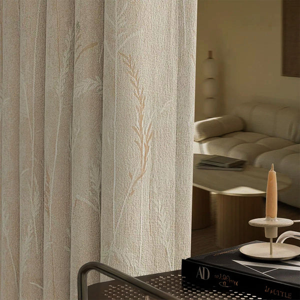 Draperie Creamy Velvet Floral Blackout 95% Crem - cu Rejansa 10cm(1 Buc)