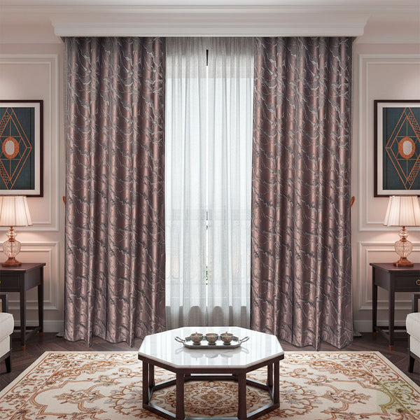 Draperie Marble Satinata Doua Fete 80% Blackout Rox Prafuit- cu rejansa 10cm(1buc)