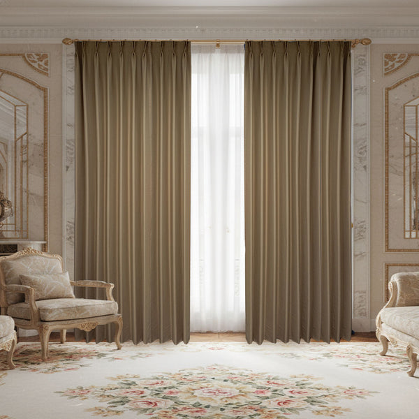 Draperie de Stofa Shine 100% Blackout Bej Inchis - cu Rejansa(1 Buc)
