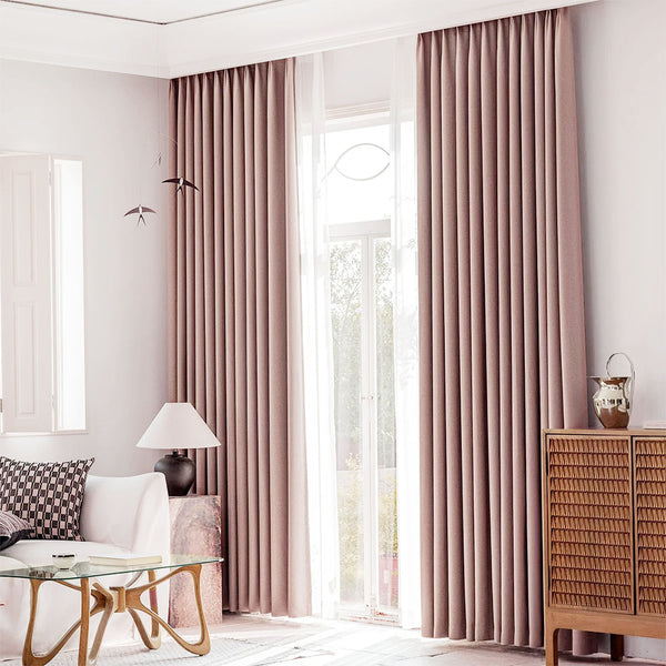 Draperie Nara Textura In 95% Blackout Roz Pudra- cu Rejansa (1 Buc)