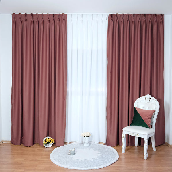 Draperie de Stofa Shine cu textura groasa 99% Blackout Roz prafuit- cu Rejansa (1 Bucata)
