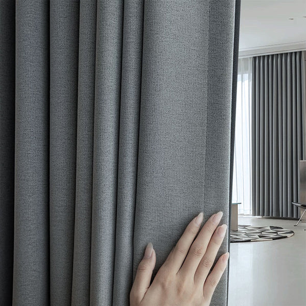 Draperie Nara Textura In 95% Blackout Gri - cu Rejansa (1 Buc)