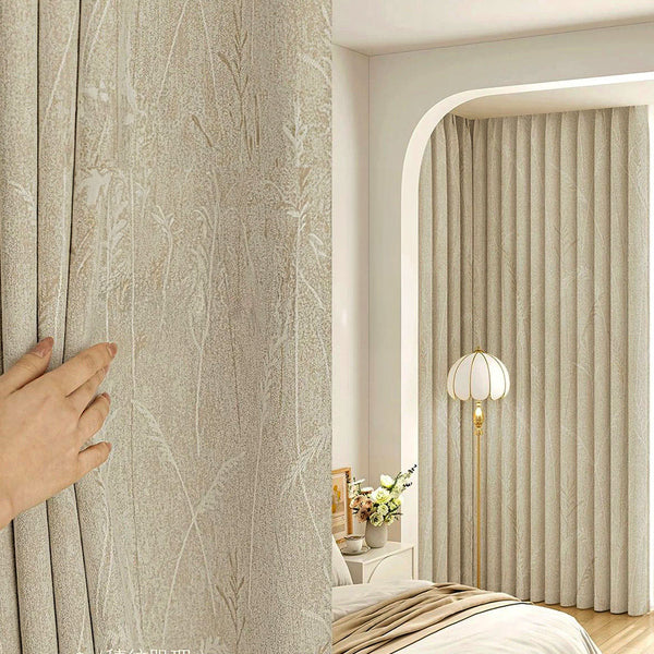 Draperie Creamy Velvet Floral Blackout 95% Crem - cu Rejansa 10cm(1 Buc)