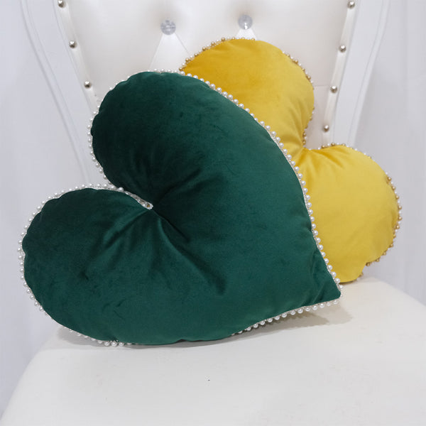 Perna Inima cu Husa din Catifea, si margine perle cu umplutura din silicon Culori variate