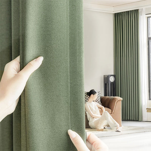 Draperie Nara Textura In 90% Blackout Verde olive- cu Rejansa (1 Buc)