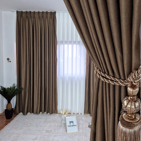 Draperie Luxury Blackout 90% Maro-cu Rejansa 10cm(1 Bucata)