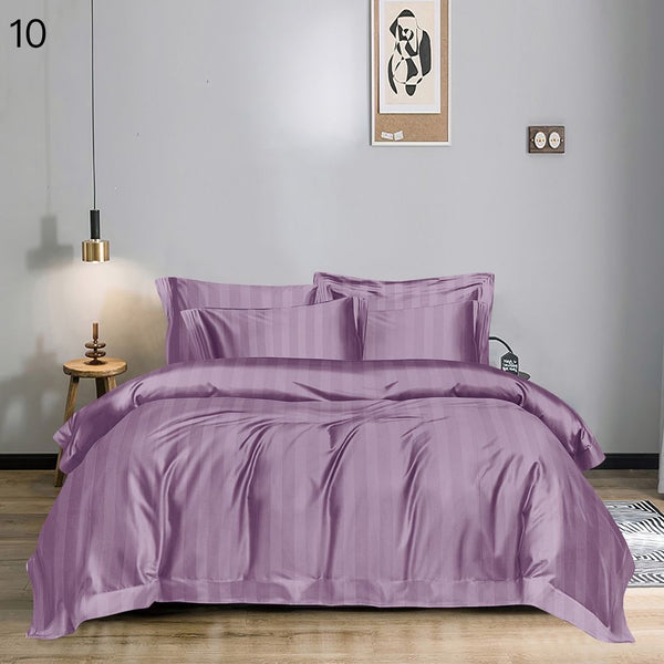 Set Lenjerii de Pat pentru Hotel Dublu Bumbac Finet Mov - 6 Piese