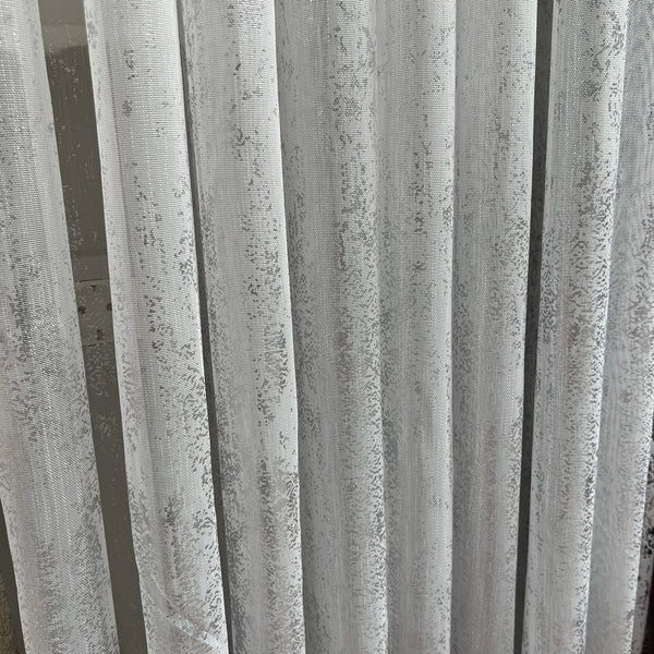 Perdea Bambus Alba cu argintiu sable - Prindere cu Rejansa (1 Bucata)