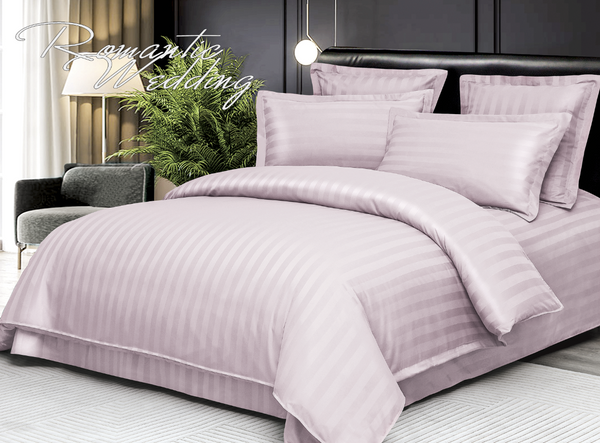 Set Lenjerii de Pat pentru Hotel Dublu Bumbac Finet Lavanda - 6 Piese