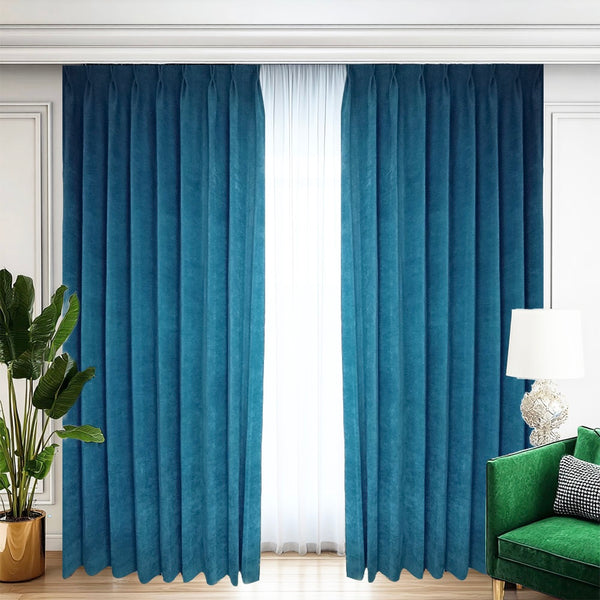 Lux de înaltă calitate draperie  Blackout 100% albastru - Rejansa 10cm (1 Bucata)