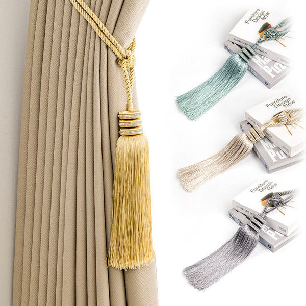 Set 2 Bucati Accesoriu Prindere Draperii Cu Snur si Ciucuri