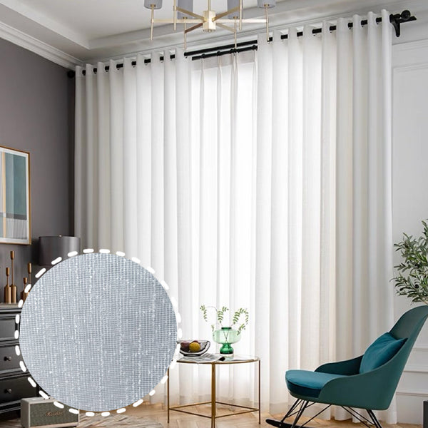 Perdea Milan In Sable alb -cu Rejansa 10cm (1 Bucata)
