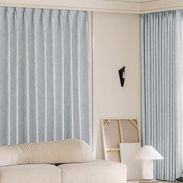 Draperie Creamy Velvet Floral Blackout 95% Gri Deschis - cu Rejansa 10cm(1 Buc)