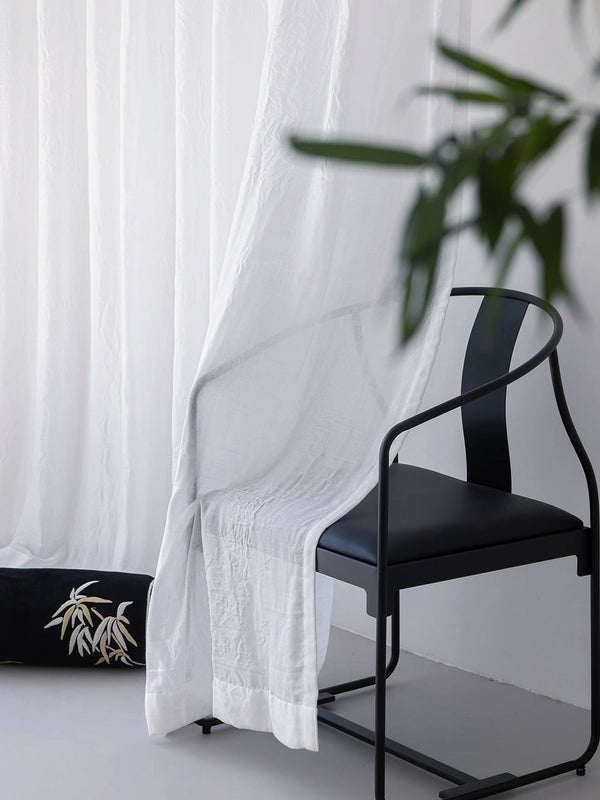 perdea voal crush cu model special alb - Cu Rejansa 10cm (1 Bucata)