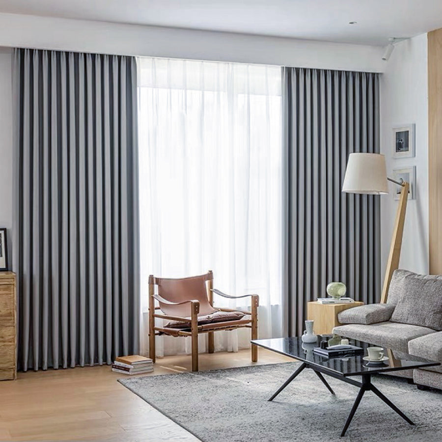 Draperie de Catifea Blackout 80% Gri Mediu-cu Rejansa (1 Buc)