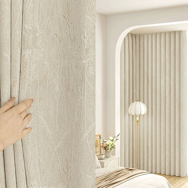 Draperie Creamy Velvet Floral Blackout 95% Ivory - cu Rejansa 10cm(1 Buc)