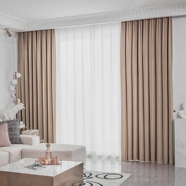 Draperie de Catifea Semi-opaca 70% Bej - cu Rejansa 10cm(1 Buc)