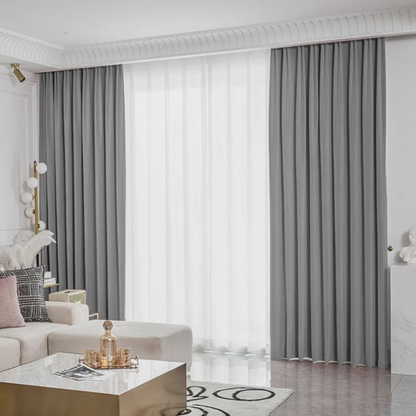 Draperie de Catifea Semi-opaca 70% Gri -cu Rejansa (1 Buc)