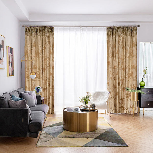 Draperie de Tafta 80% Opacitate Mix Bej Gold- cu Rejansa  (1 Bucata)