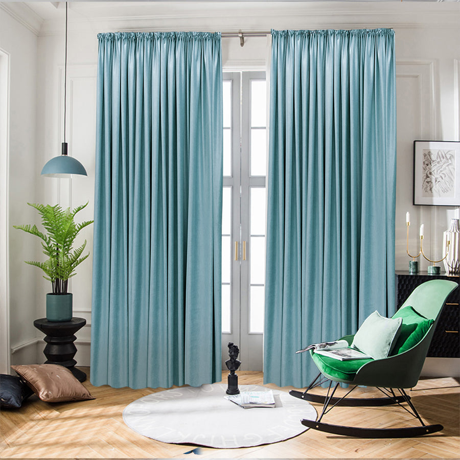 Draperie Royal Velvet Blackout 90% Albastru Deschis -cu Rejansa (1 Buc)