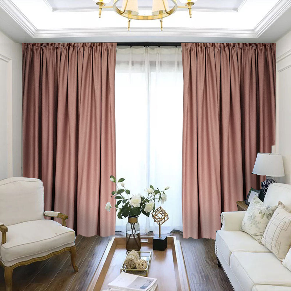 Draperie Uni Soft Semi-Opaca Roz Prafuit -cu Rejansa 10cm(1 Bucata ...